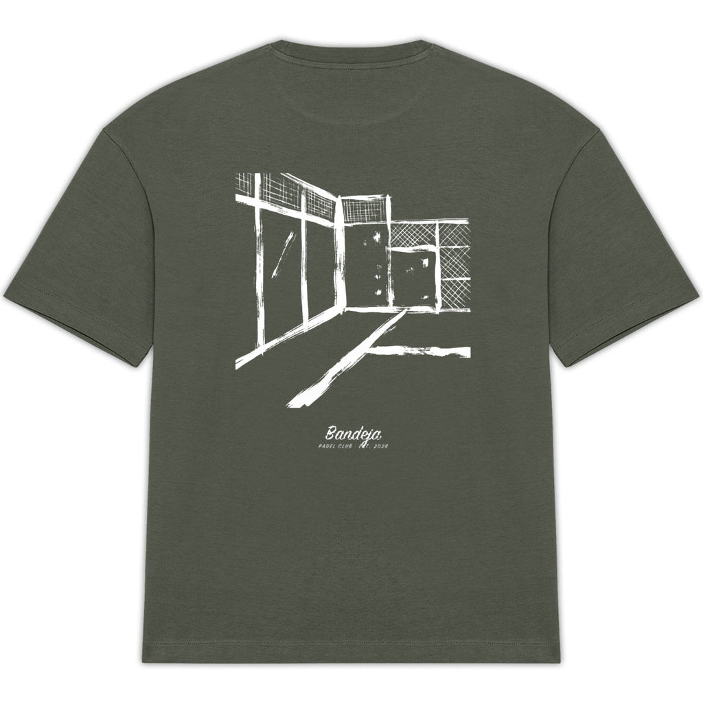 T-shirt padel oversize L'angle — Kaki - dos_0