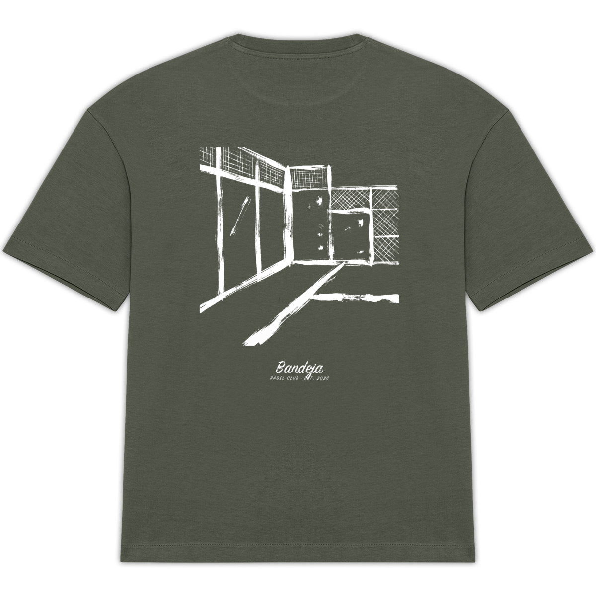 T-shirt padel oversize L'angle — Kaki - dos_0