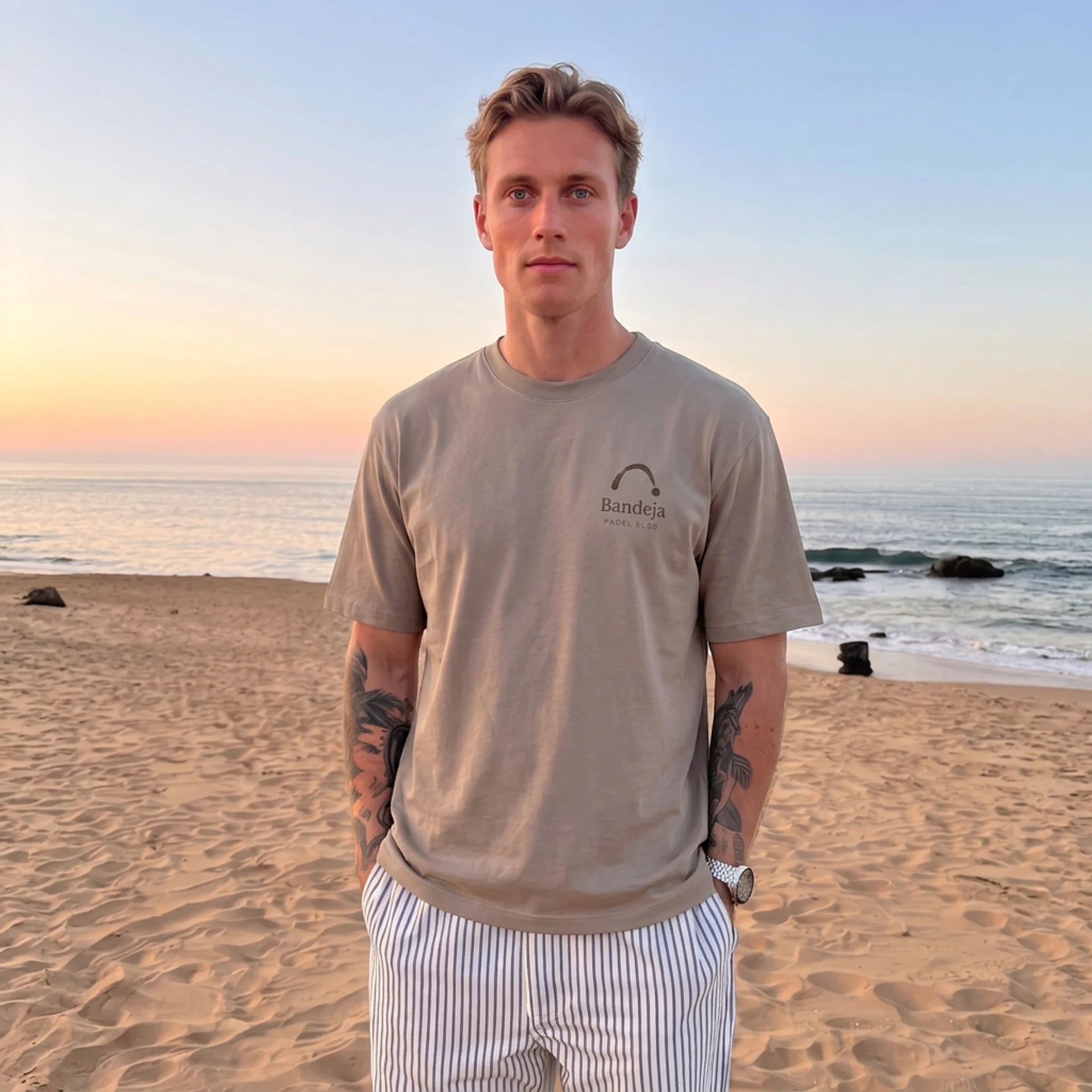 T-shirt padel oversize L'angle — Driftwood